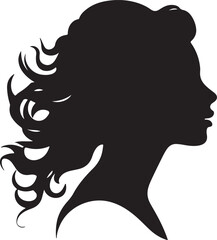 Female Head Silhouette Vector Illustration White Background