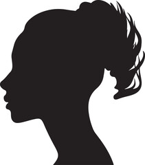 Female Head Silhouette Vector Illustration White Background