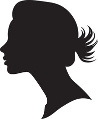 Female Head Silhouette Vector Illustration White Background