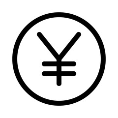 yen icon with line style, perfect for user interface projects