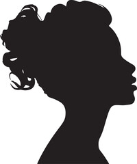 Female Head Silhouette Vector Illustration White Background