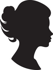 Female Head Silhouette Vector Illustration White Background