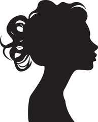 Female Head Silhouette Vector Illustration White Background