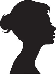 Female Head Silhouette Vector Illustration White Background