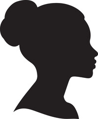 Female Head Silhouette Vector Illustration White Background