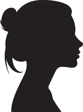 Female Head Silhouette Vector Illustration White Background