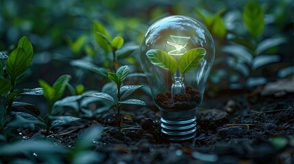 Sustainable Growth: The Power of Green Investments, Eco Energy, and Renewable Energy Icons on a Rising Graph