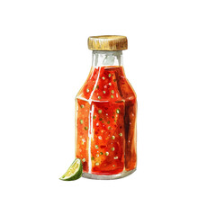 nuoc sauce vector illustration in watercolor style