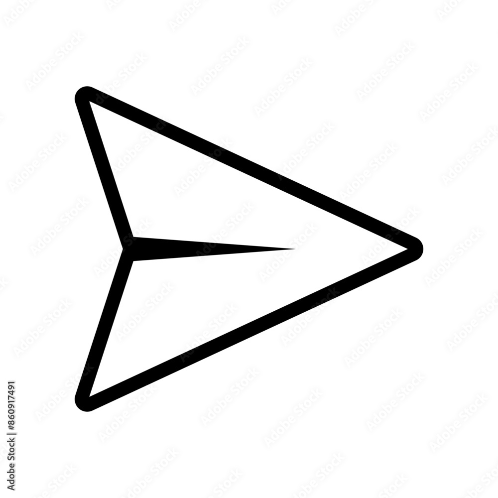 Poster send message line icon isolated. paper plane symbol.