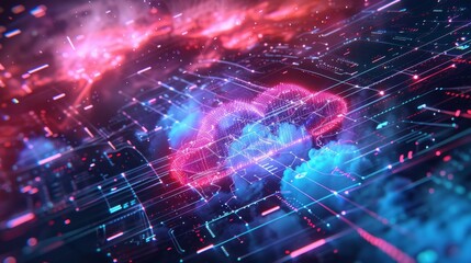 Fototapeta premium Futuristic Neural Network Visualization, Generative AI