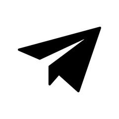 Paper airplane icon isolated on white background.