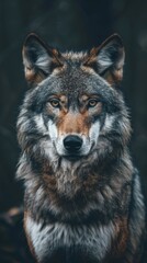 Fototapeta premium Wolf , award winning photography, commercial ads photo, advertising, studio, stunning