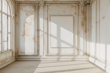 Empty scene of vintage building old deterioration architecture.