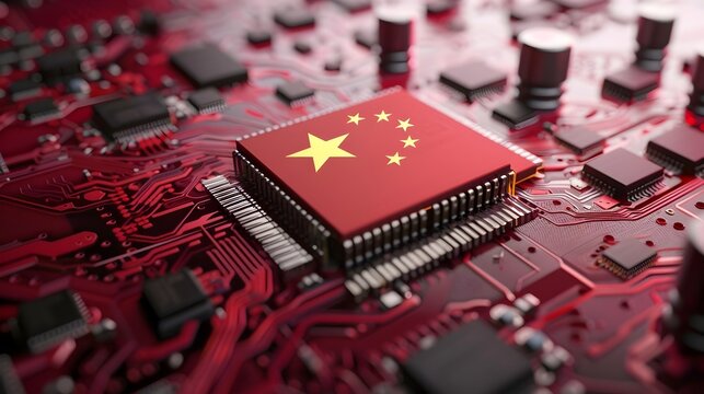 Cutting Edge Semiconductor Technology with Patriotic Chinese Flag Design