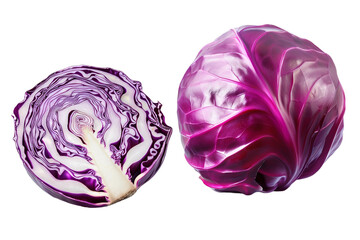 Fototapeta premium red cabbage isolated on transparent background