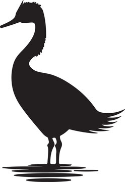 recommend clip art: Grebes Bird Silhouette Vector Illustration White Background