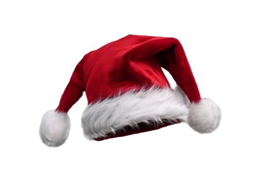 red christmas hat isolated on transparent background