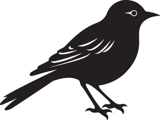 Obraz premium Lark Bird Silhouette Vector Illustration White Background