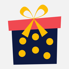 yellow polka dot gift with yellow ribbon and bow