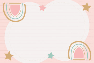 Cute flat rainbow shape vector element background template