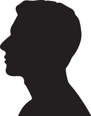 Male Head Silhouette Vector Illustration White Background