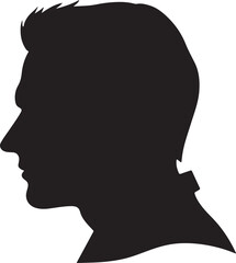 Male Head Silhouette Vector Illustration White Background