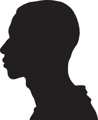 Male Head Silhouette Vector Illustration White Background