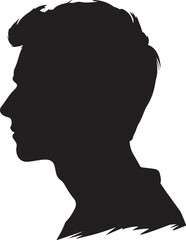Male Head Silhouette Vector Illustration White Background