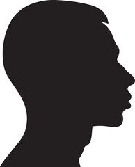 Male Head Silhouette Vector Illustration White Background