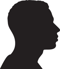 Male Head Silhouette Vector Illustration White Background