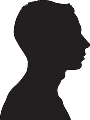 Male Head Silhouette Vector Illustration White Background