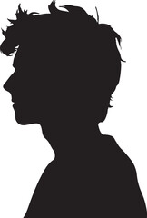 Male Head Silhouette Vector Illustration White Background
