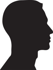 Male Head Silhouette Vector Illustration White Background