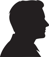 Male Head Silhouette Vector Illustration White Background