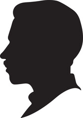 Male Head Silhouette Vector Illustration White Background