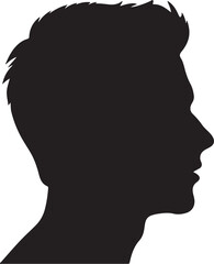 Male Head Silhouette Vector Illustration White Background