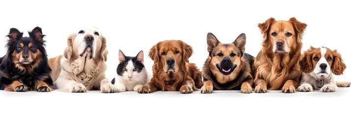 Adorable Pets in Group Portrait  The Joy of Insured Veterinary Care for a Healthy  Happy Household
