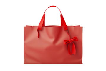 red gifts bag isolated on transparent background