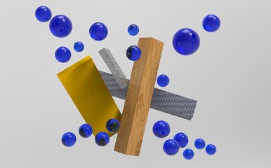 3d cube with 3d dots background