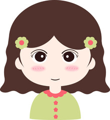 happy mood girl, little girl with hair, little girl, little child, little girl with flower