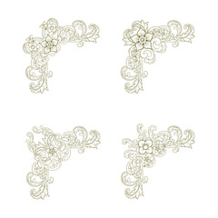 Classic Vitage Wedding Ornaments Frames Separator Elements Classic Vintage Wedding Invitation Hand Drawn Ornate the Calligraphy Poster Victorian Style