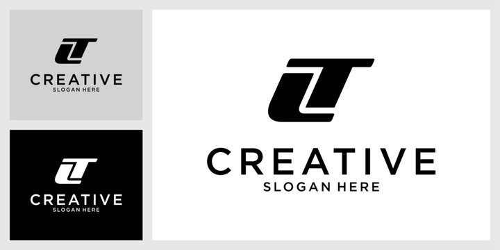 LT or TL initial letter logo design vector.