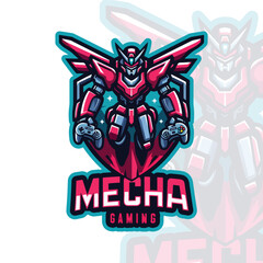 Mecha Gaming Robot Logo Design