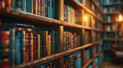 In the morning, a white interior design concept is illustrated in a vector, showcasing a lifestyle scene with a desk and table in the background of a library filled with books.