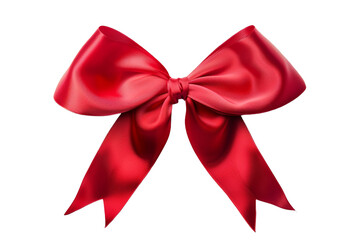 Naklejka premium red ribbon bow isolated on transparent background