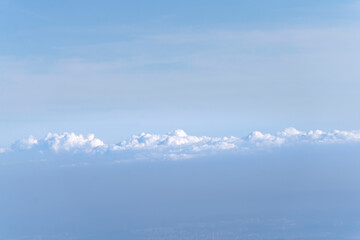 See clouds from the airplane