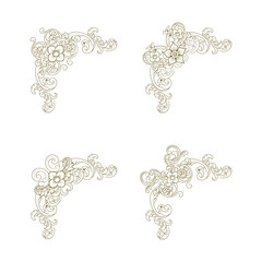 Classic Vitage Wedding Ornaments Frames Separator Elements Classic Vintage Wedding Invitation Hand Drawn Ornate the Calligraphy Poster Victorian Style