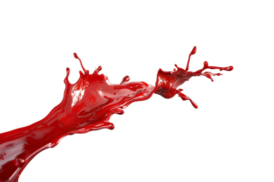 red sauce splash isolated on transparent background