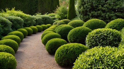 Set of lush garden bushes cut out.