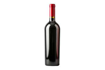 red wine bottle isolated on transparent background